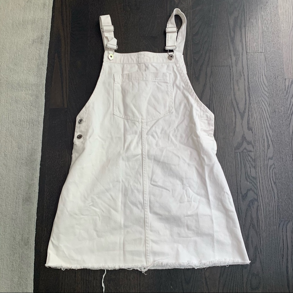 HM white denim overall dress